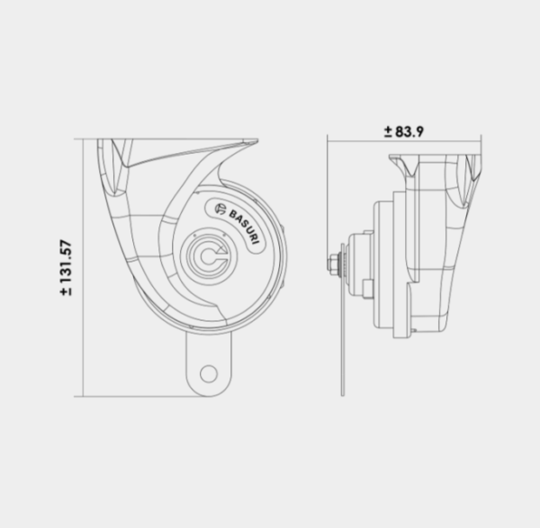 Basuri Light Trumpet Horn (12V, 410/510 Hz, 105-118 dB) Set of 2 for Passenger Car Set of 2